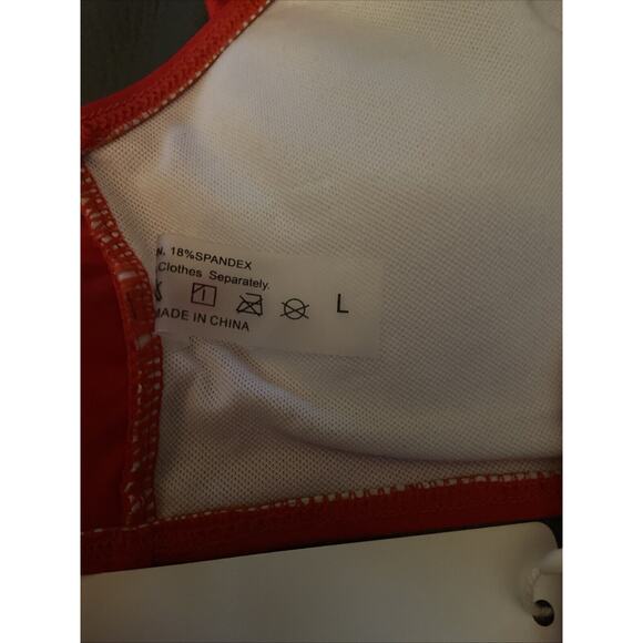 Women's Large Red Personality Fashion Comfortable Solid Color Halter Swimsuit - Picture 5 of 5